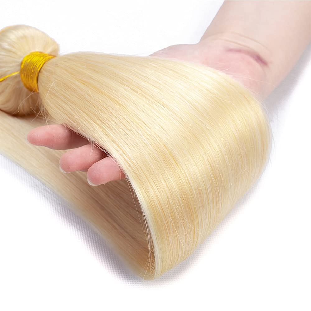 100% Virgin Human Hair Blonde Color #613 Straight Hair Bundles Silky Soft Brazilian Hair Weft 100g
