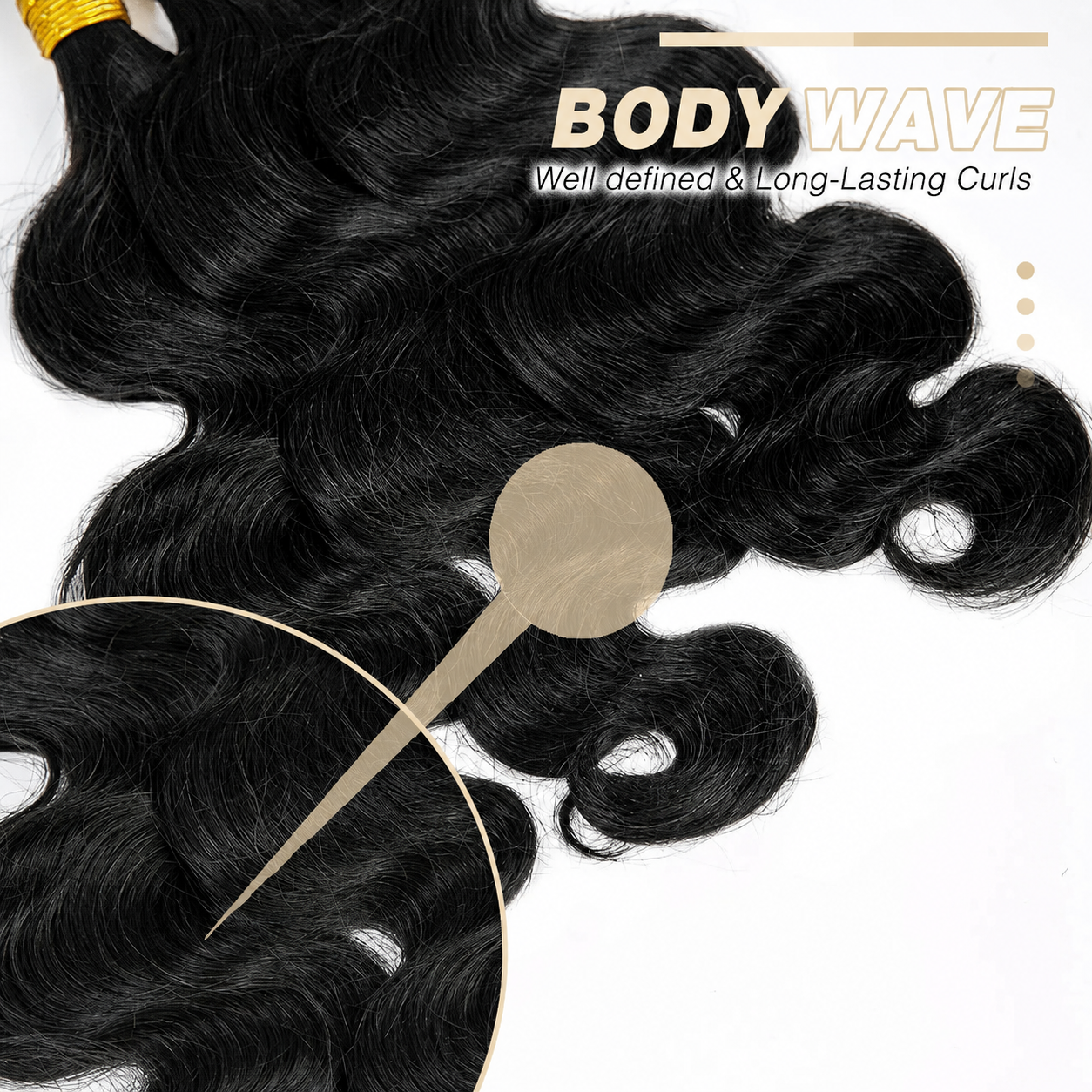 Boho Hair Bulk Virgin Remy Human Hair for Boho Braids, Body Wave Bulk for Braiding Bohemian Knotless Braids 100g #1B Natural Color