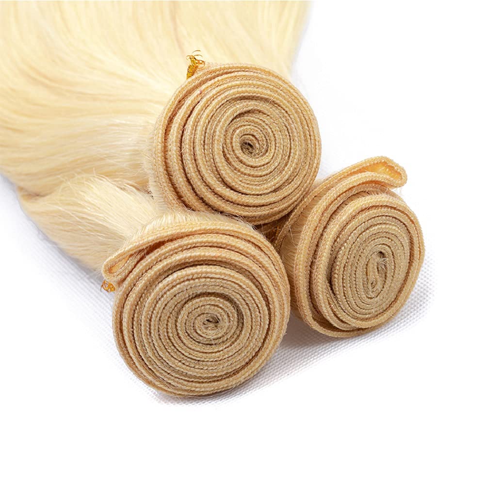 100% Virgin Human Hair Blonde Color #613 Straight Hair Bundles Silky Soft Brazilian Hair Weft 100g