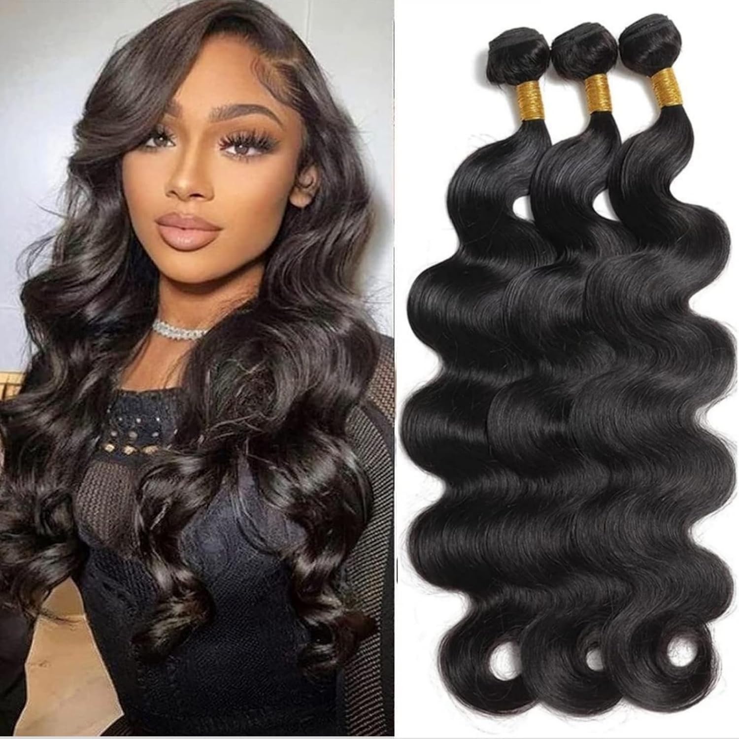 100% Virgin Human Hair Bundles Body Wave Silky Soft Sew-In Weave Brazilian Hair Weft 100g