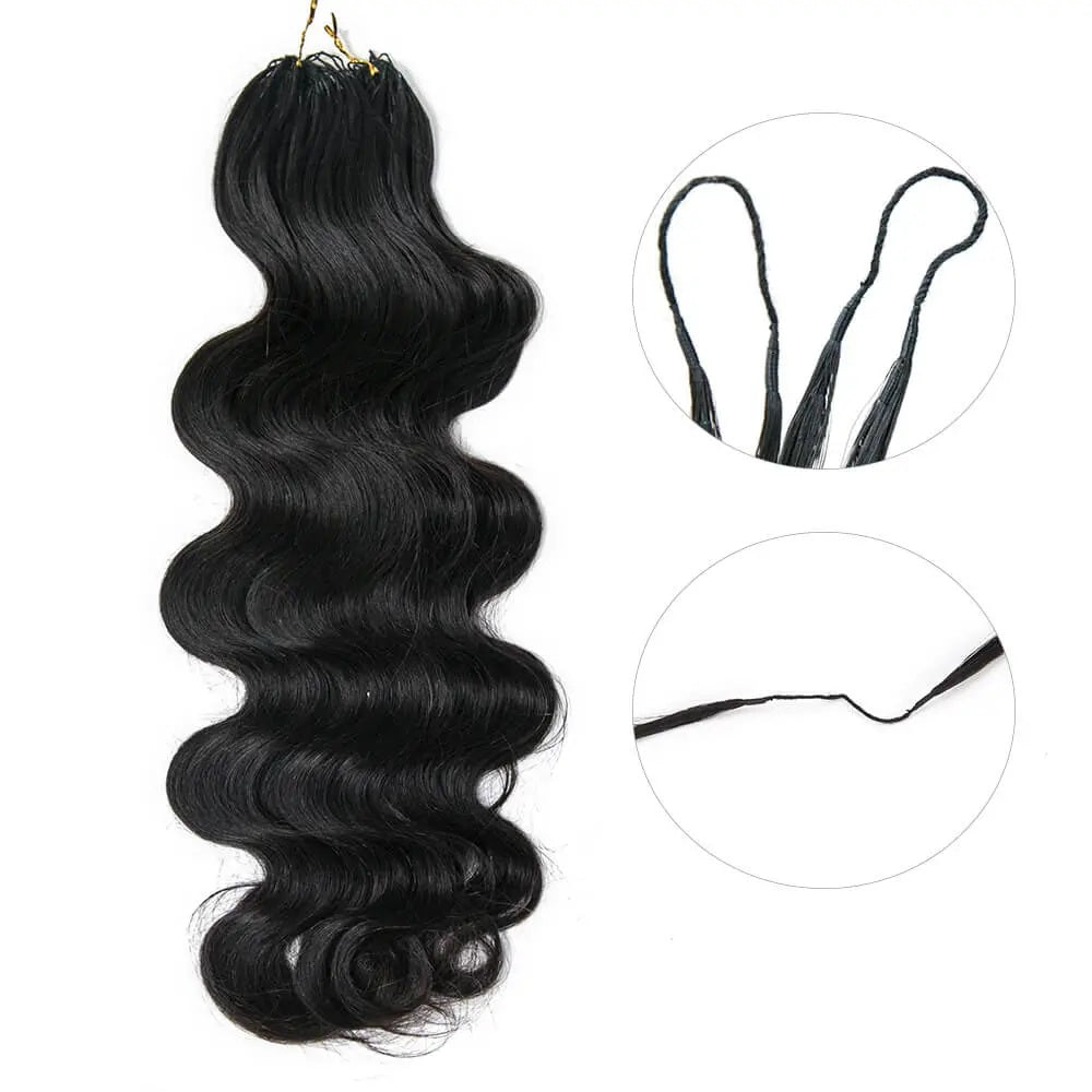 Feather Crochet Boho Hair  Virgin Human Hair Body Wave Silky Soft Crochet Hair Braids 100g/bundle Natural Color