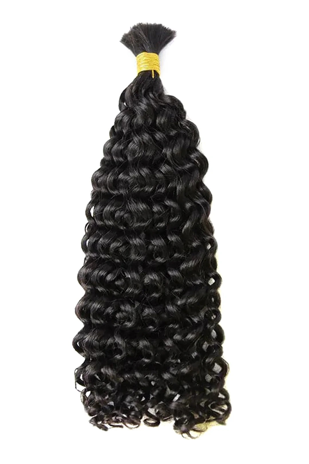 Boho Hair Bulk Virgin Remy Human Hair for Boho Braids, Spanish Wave Bulk for Braiding Bohemian Knotless Braids 100g #1B Natural Color