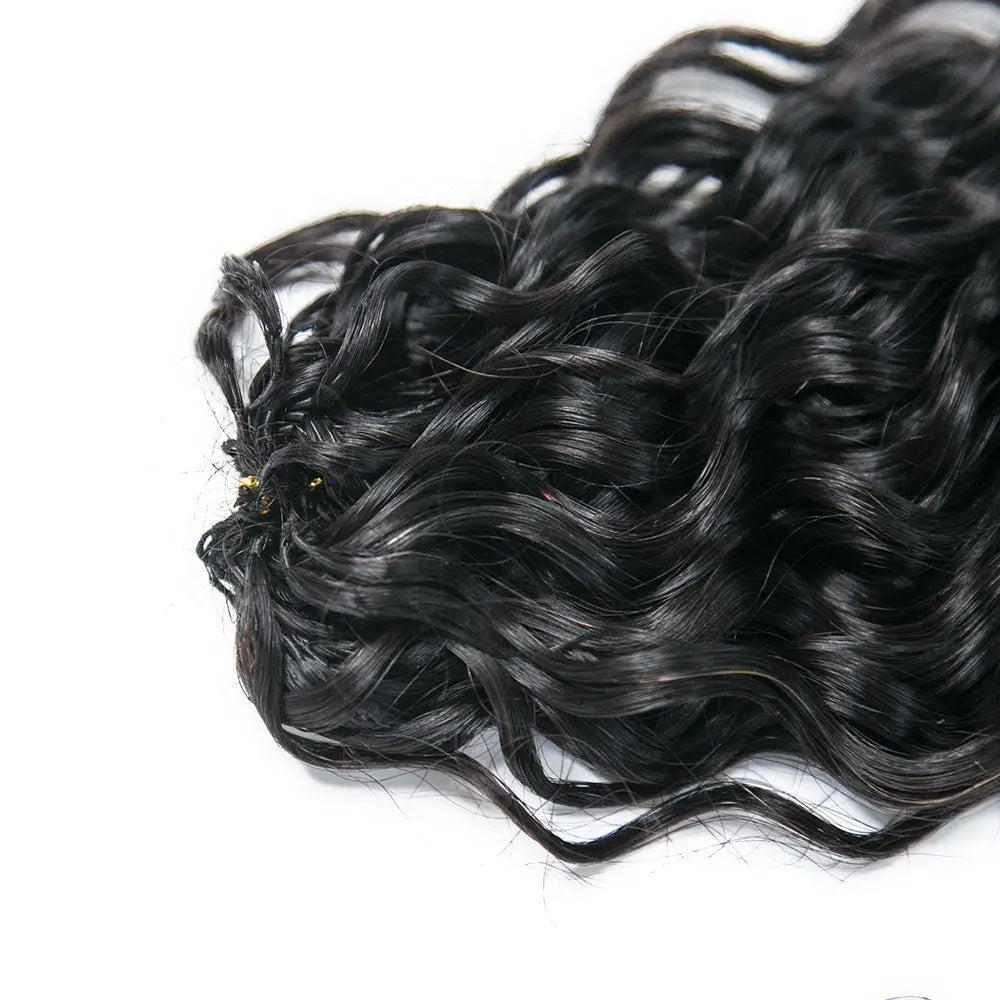 Feather Crochet Boho Hair  Virgin Human Hair Water Wave Silky Soft Crochet Hair Braids 100g/bundle Natural Color